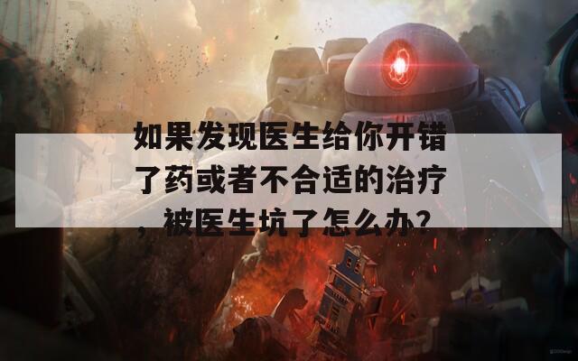 如果发现医生给你开错了药或者不合适的治疗，被医生坑了怎么办？