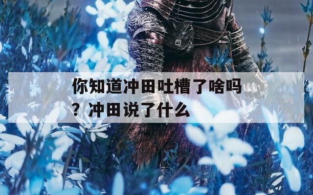 你知道冲田吐槽了啥吗？冲田说了什么