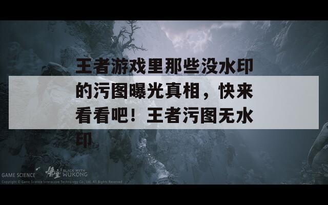 王者游戏里那些没水印的污图曝光真相，快来看看吧！王者污图无水印