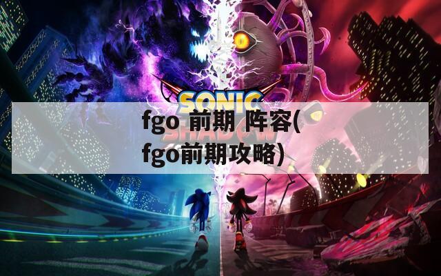 fgo 前期 阵容(fgo前期攻略)