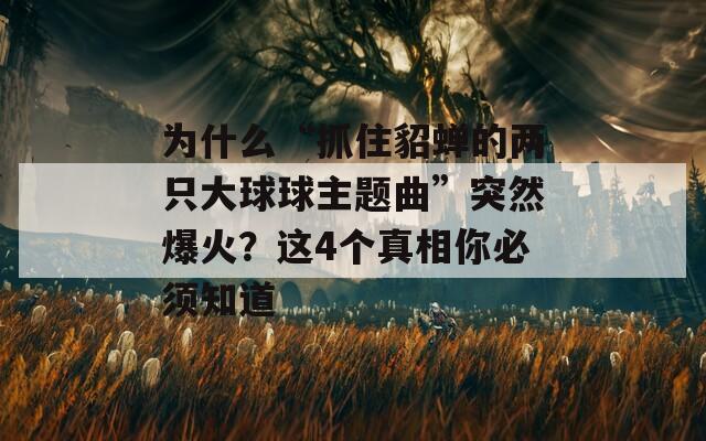 为什么“抓住貂蝉的两只大球球主题曲”突然爆火？这4个真相你必须知道